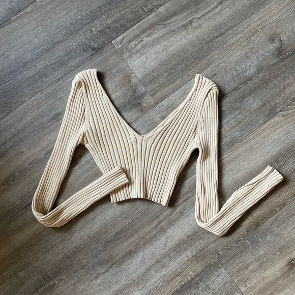 CREME CROP-TOP - Picture 2 of 5